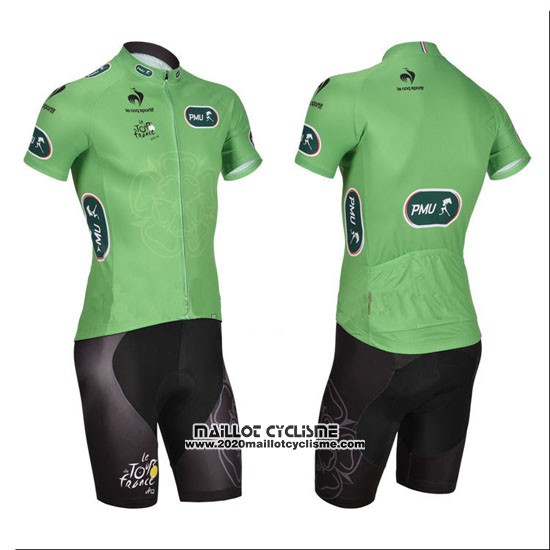 2014 Maillot Ciclismo Tour de France Vert Manches Courtes et Cuissard